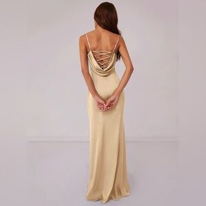 Azazie Gold Backless Dress